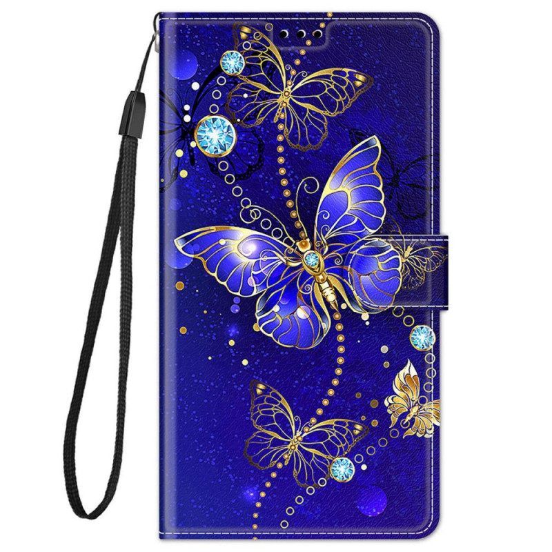 Κάλυμμα Xiaomi Redmi Note 11 Pro Plus 5G με κορδονι Ανεμιστήρας Strap Butterflies